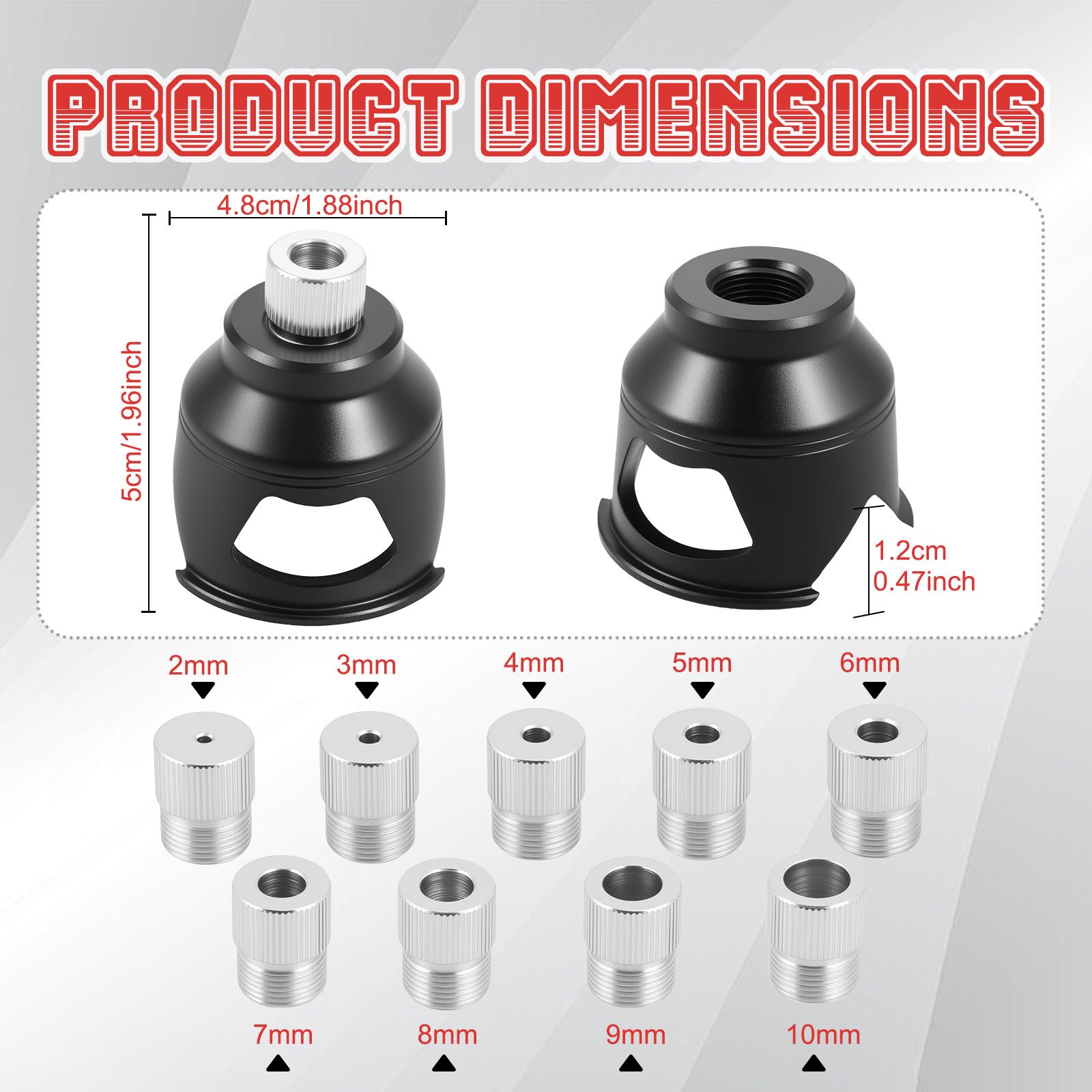

2-10mm Vertical Drill Guide Locator Doweling Jig Aluminum Alloy Straight Hole Drill Locator Steel Drill Bushings Woodworking Too 2mm-10mm чёрный