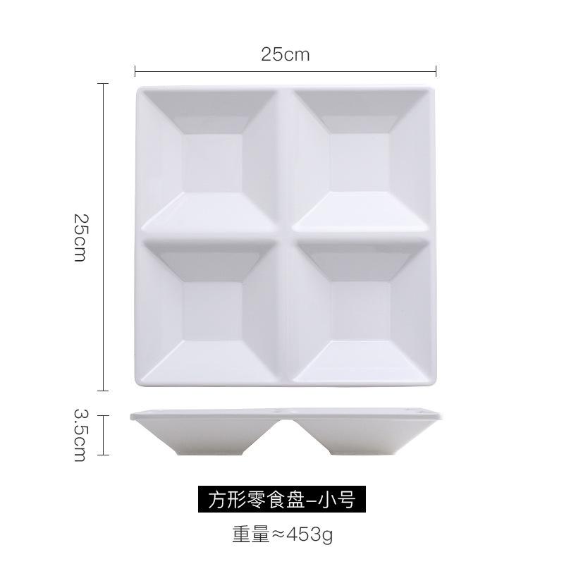 Commercial Divided Dining Plate Imitation Porcelain Melamine Tableware