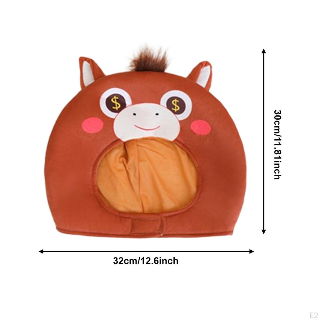 Horse Hat Cosplay Funny Costume Accessory with Soft Lightweight Design Suitable for Children Adults