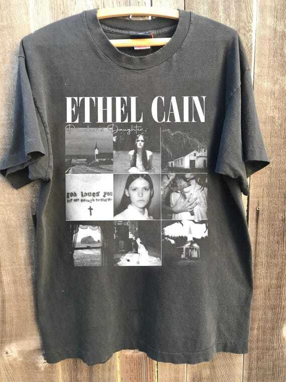 Винтажная футболка Ethel Cain Угольно-серая С коротким рукавом Унисекс Футболка Мужская Женская футболка Унисекс Футболка XXXXL