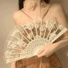 New Chinese-Style Lace Rose Fan for Women, Summer Folding Fan for Dance, Traditional Style Folding Fan with a New Design to Match the Mamian Skirt