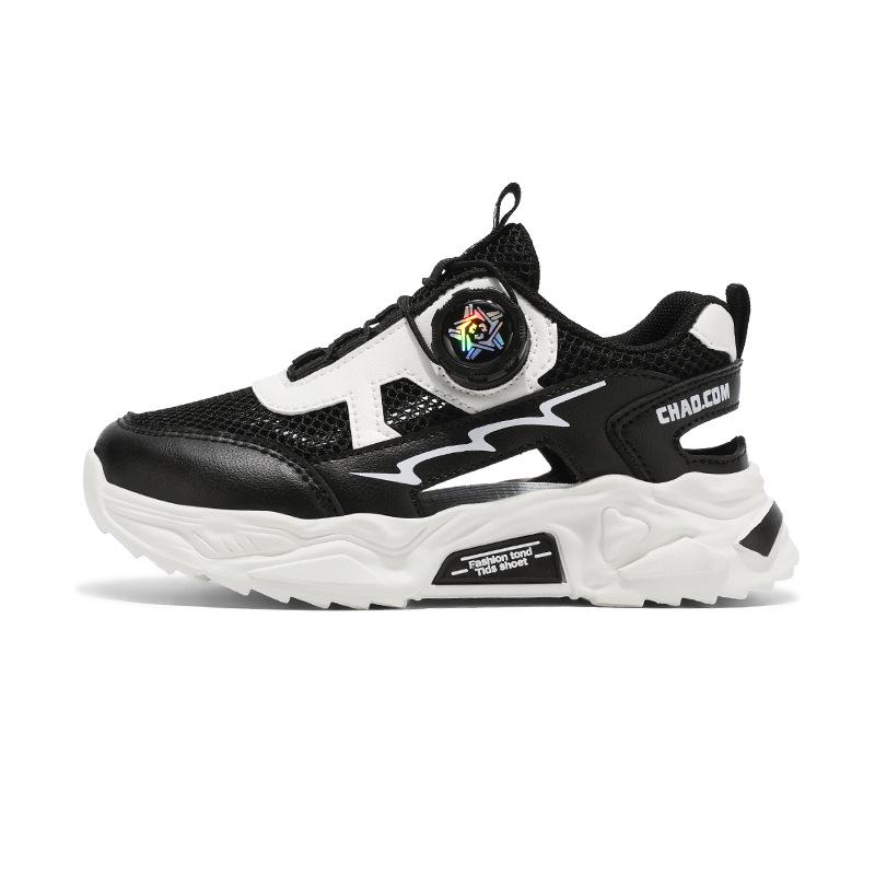 

Boys sports shoes 2025 summer new children s primary school students rotating button breathable casual soft-soled running shoes 39