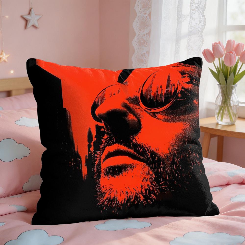 LLeon PPoster Classic Film Cushion Cover Square Short Plush Pillow Case Living Room Sofa Home Decor Funda X