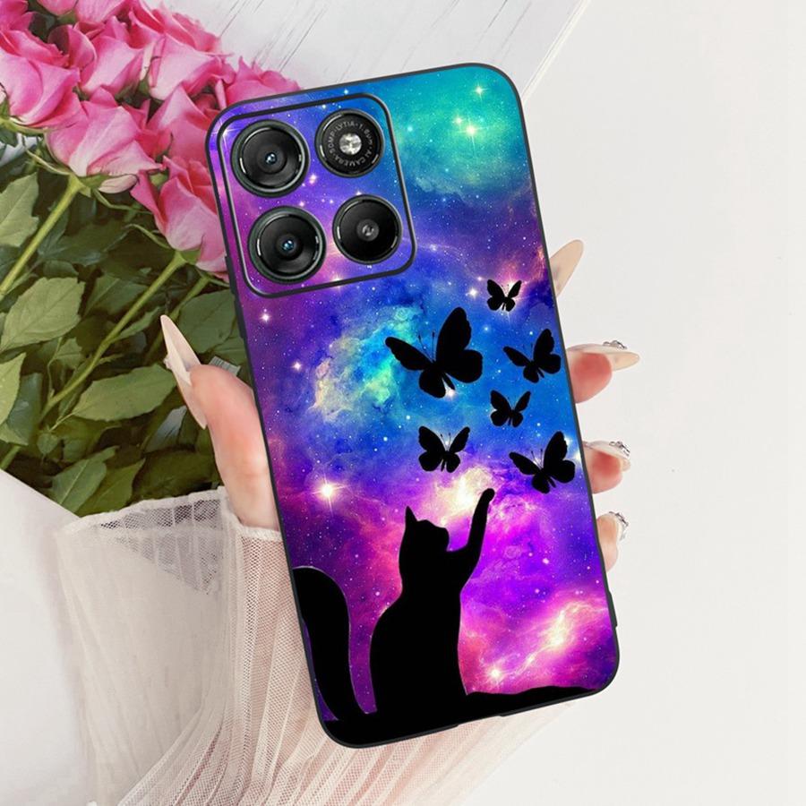 For Motorola Moto G67 MotoG77 Case New Luxury Painted Cover Black Silicone Soft Phone Case For Moto G77 G 67 Back Cover Bumper