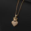 Metal Heart Crown Collarbone Necklace Hip Hop Pendant Necklace For Women Luxury Chain Accessory