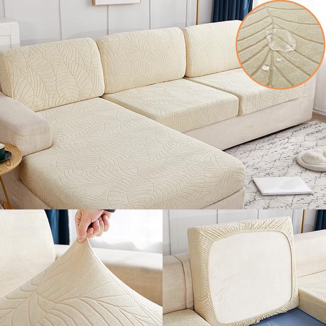 Jacquard High Quality Sofa Seat Cushion Cover Furniture Protector For Pets Kids Stretch Washable Removable Solid Color Slipcover