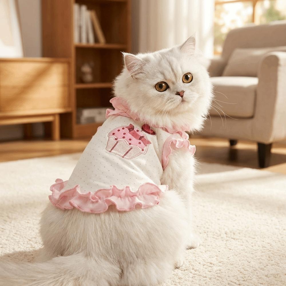 Breathable Pet Dress Shirt Ruffles Design Pet Princess Dress Dog Floral Lace Skirt Photography