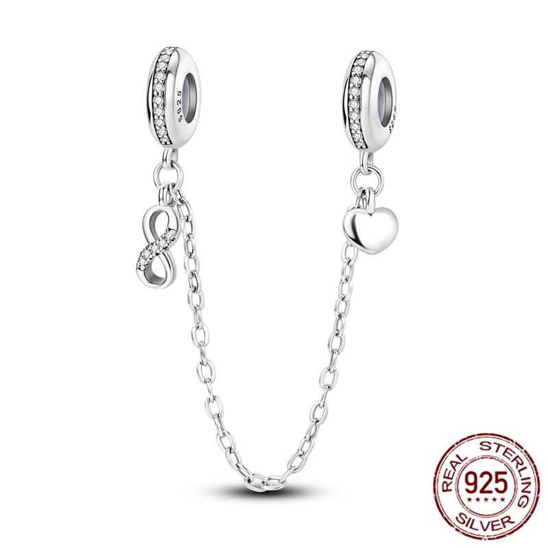 Copper Stars Moon Sun Clover Safety Chains Pendant Charms Beads Fit Original Bracelets Diy Jewelry Gift For Women