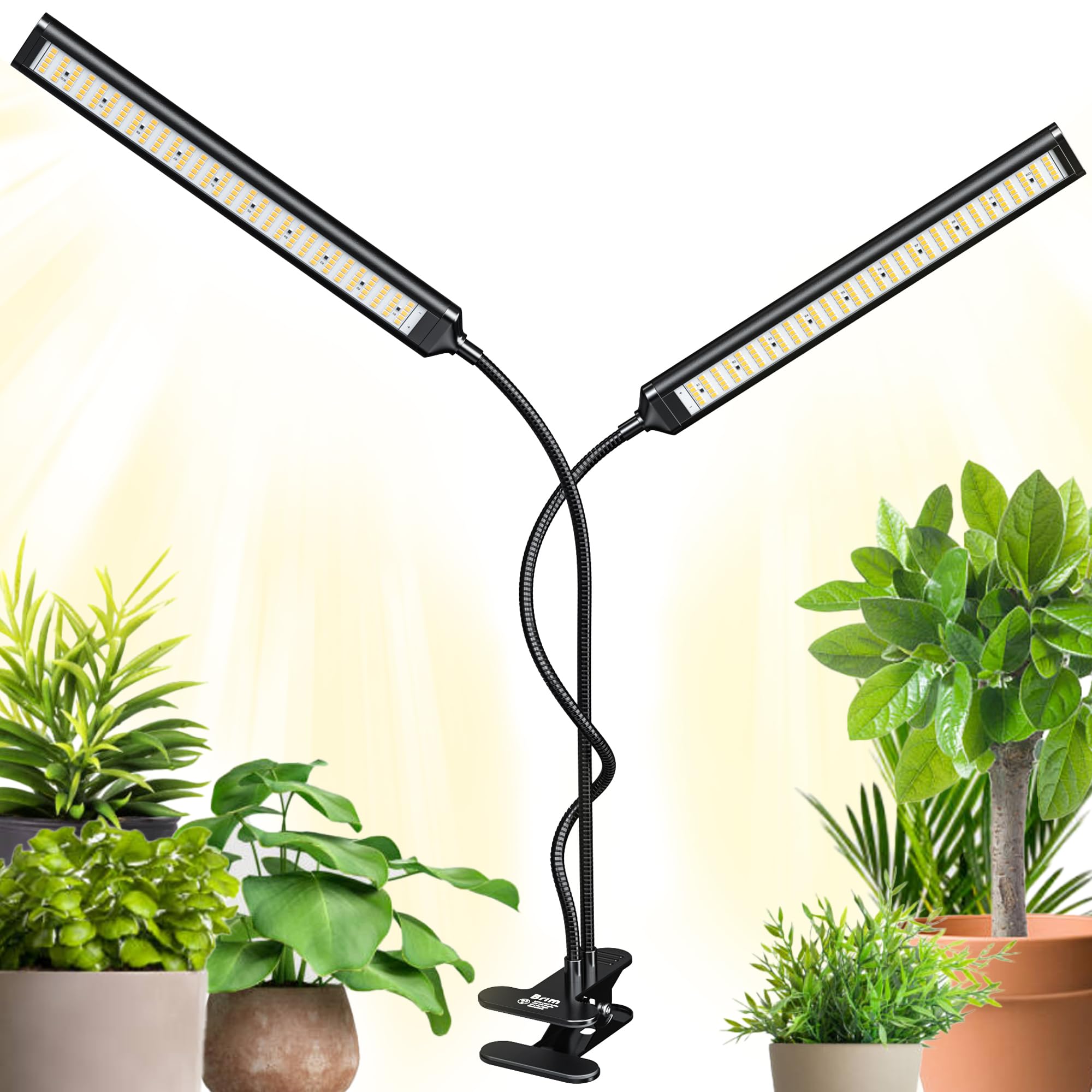 

BRIM FLORA Растительный светильник LED Dimming Timer Clip Type Full Spectrum 19W 3000K BK Warm [Официальный] [Отечественный бренд] (2 головки, цвет)