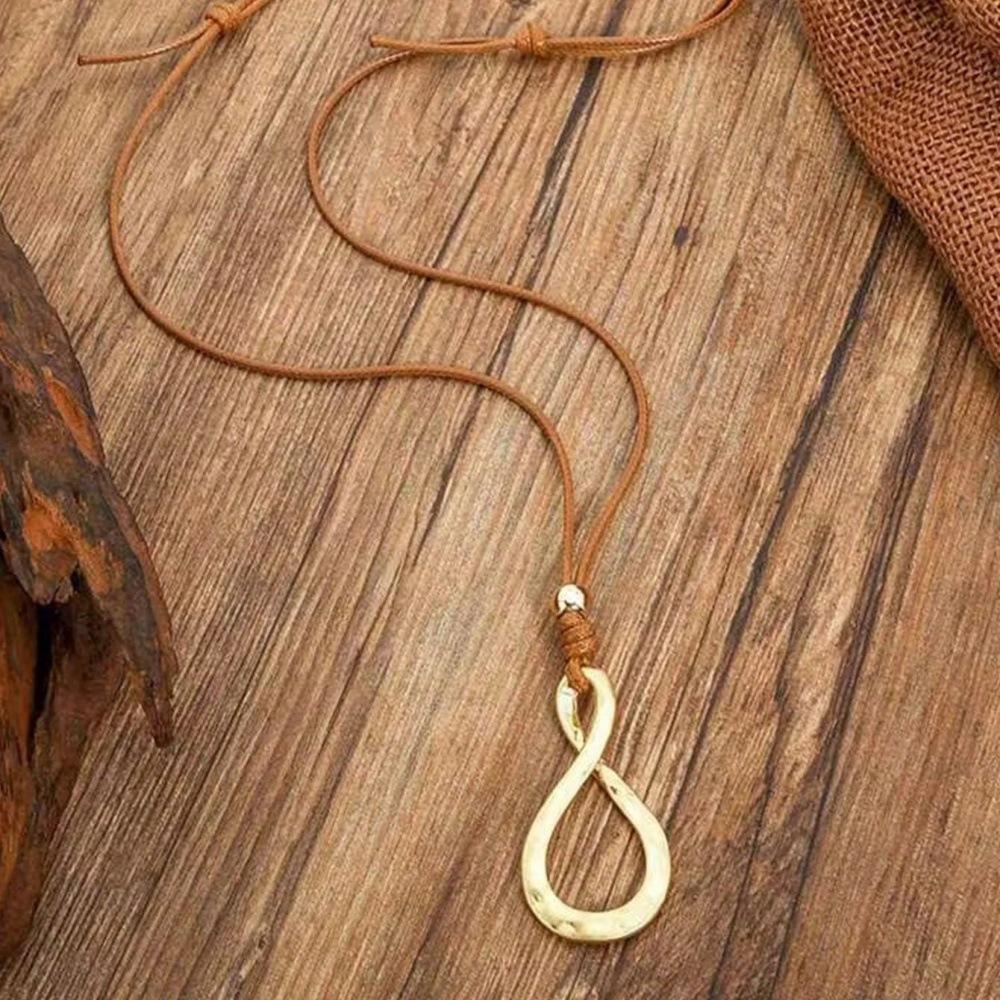 New Fashion Hollow Big Water Drop Pendant Leather Rope Necklace for Women Adjustable Choker Necklace Y2K Jewelry Party