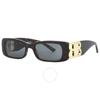 Balenciaga Grey Rectangular Ladies Sunglasses Bb0096s 002 51
