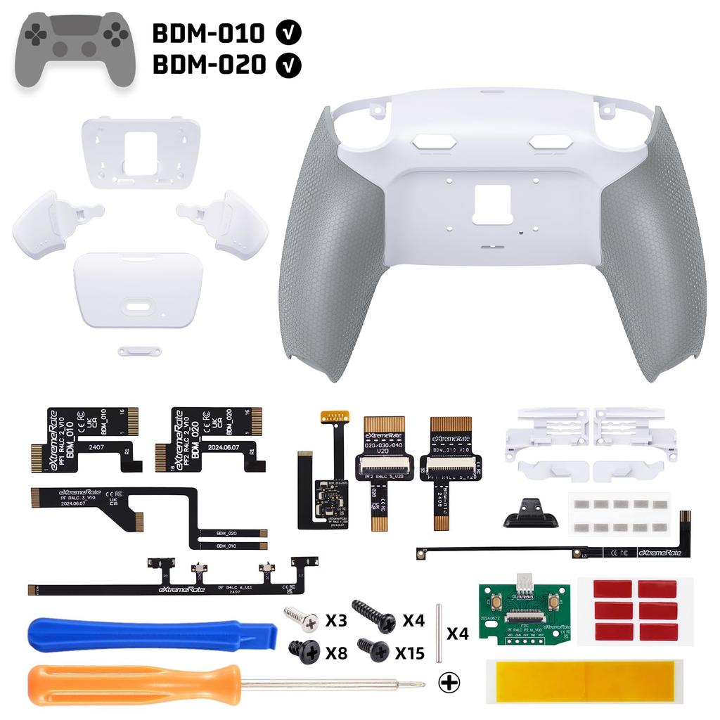 eXtremeRate RISE Plus MAX Back Paddle Kit for PS5 Controller with Clicky Trigger Stops Rubber Remappable Back Button Kit for PS5 Controllers