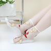 1/3/5/10 Paar durchsichtige, transparente lange Nylonsocken für Damen, Sommer, ultradünn, atmungsaktiv, Kristallseidensocken, Stickerei, Blumenmuster, süße Spitzensocken