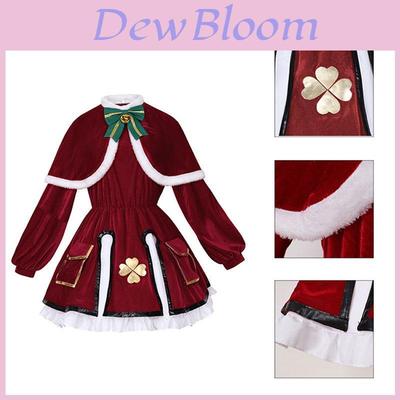 Klee Christmas Cosplay Costume Set For Anime Fans Velvet Fabric Cute And Sweet Style