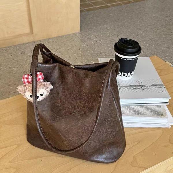 

Korean Style Retro Handbag: Versatile Large-Capacity Tote for Students Bag Only