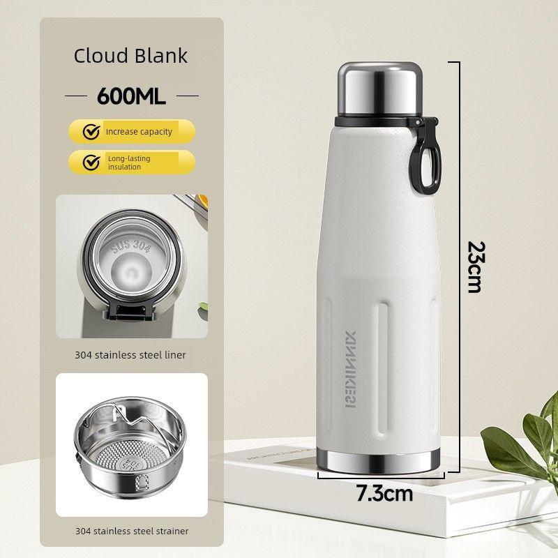 Large Capacity Thermos Cup for Men, 2026 New Model, Tea Brewing Cup, High Aesthetic Value, Student Outdoor Water Bottle, Large Portable Water Cup