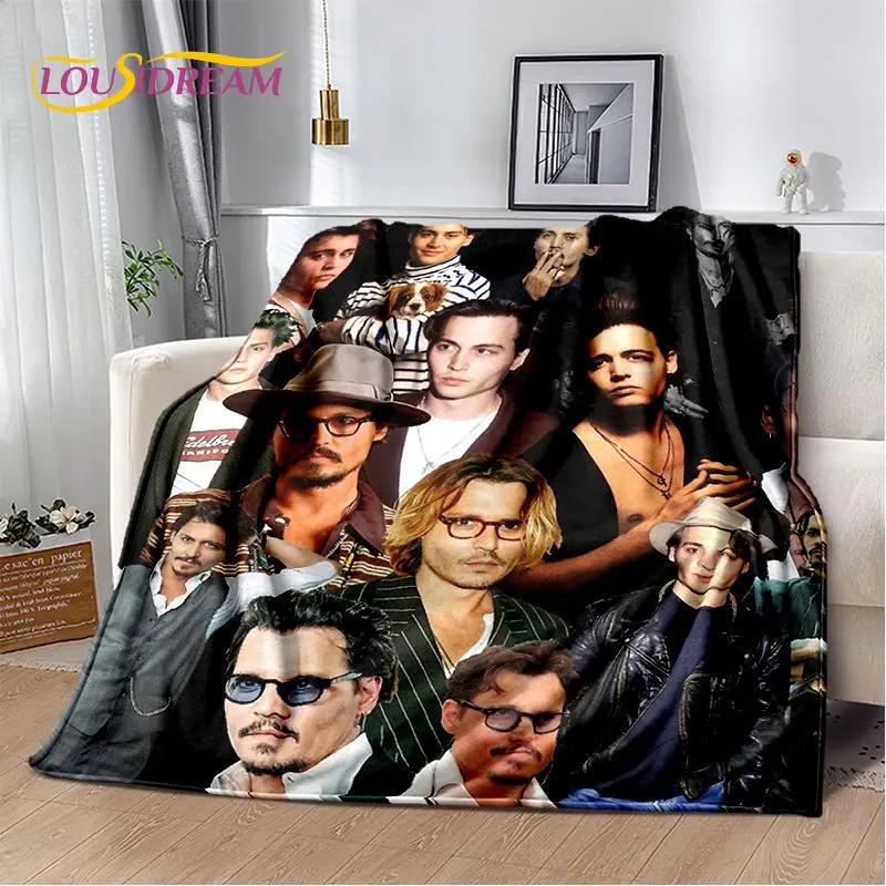 3D-Druck Johnny Depp Serie Weiche Plüschdecke, Flanelldecke Überwurfdecke für Wohnzimmer Schlafzimmer Bett Sofa Picknickabdeckung