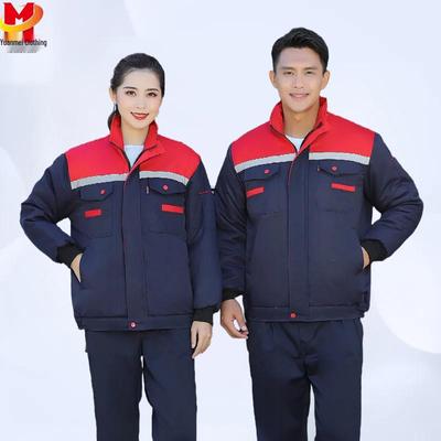 Winter-Proof Reflective Cotton-Padded Jacket with Wear and Dirt Resistance