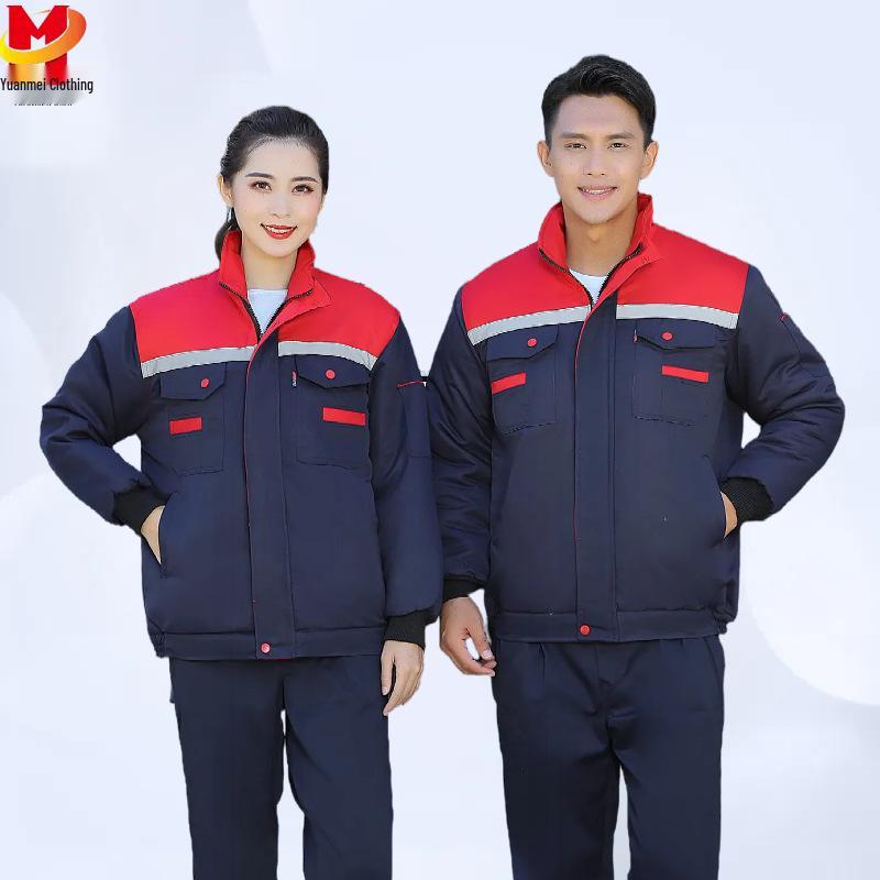 Winter-Proof Reflective Cotton-Padded Jacket with Wear and Dirt Resistance