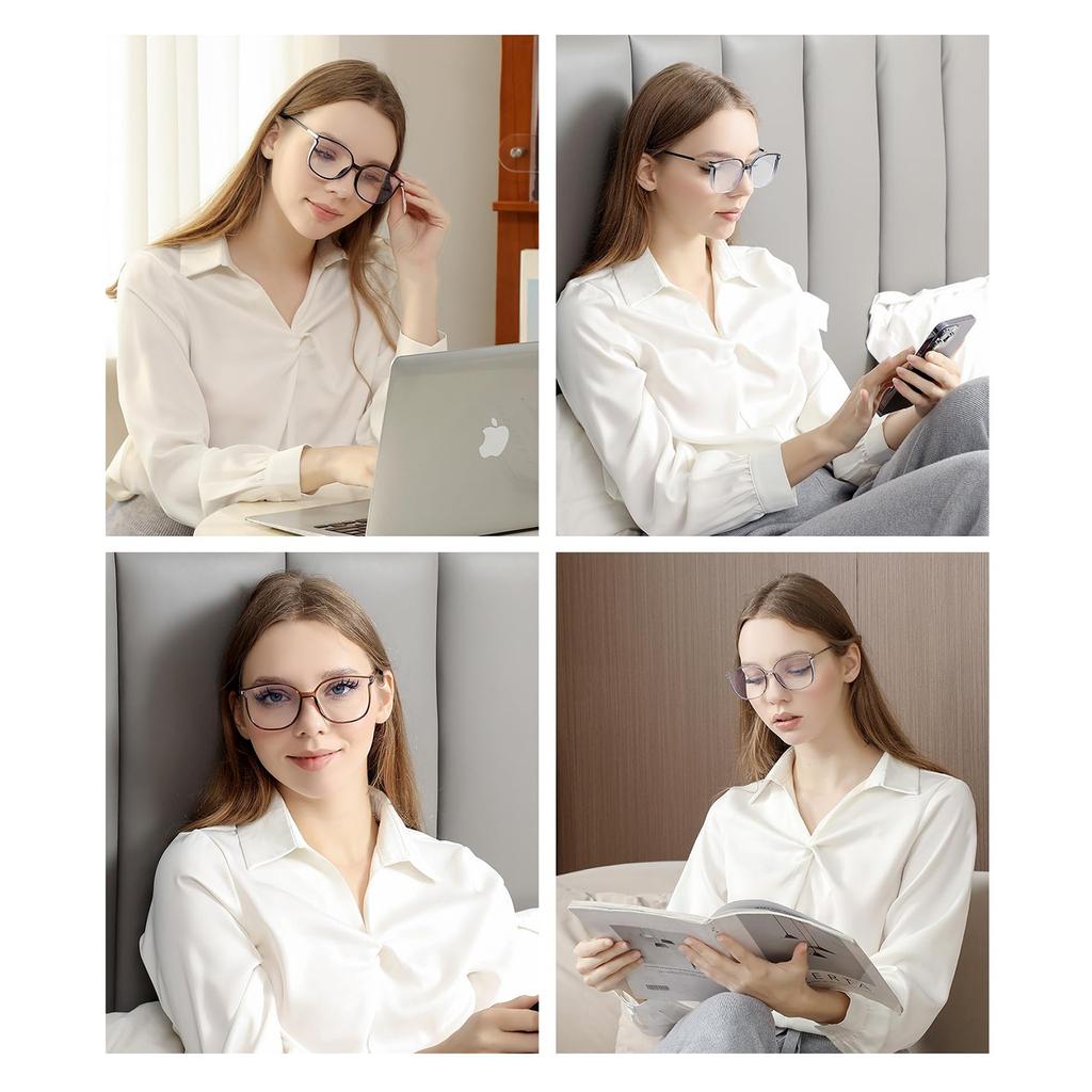 Large Frame Blue Light Blocking Glasses for Prescription Use Lightweight Durable Frame with Clear Lenses Suitable for Extended Screen Time Protection