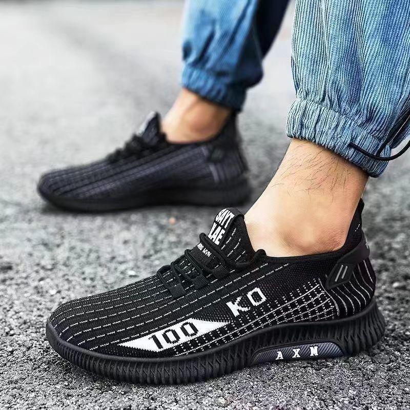 2025 wiosna i lato nowe męskie buty typu fly-woven koreańska wersja trend casual oddychające siateczkowe buty sportowe męskie