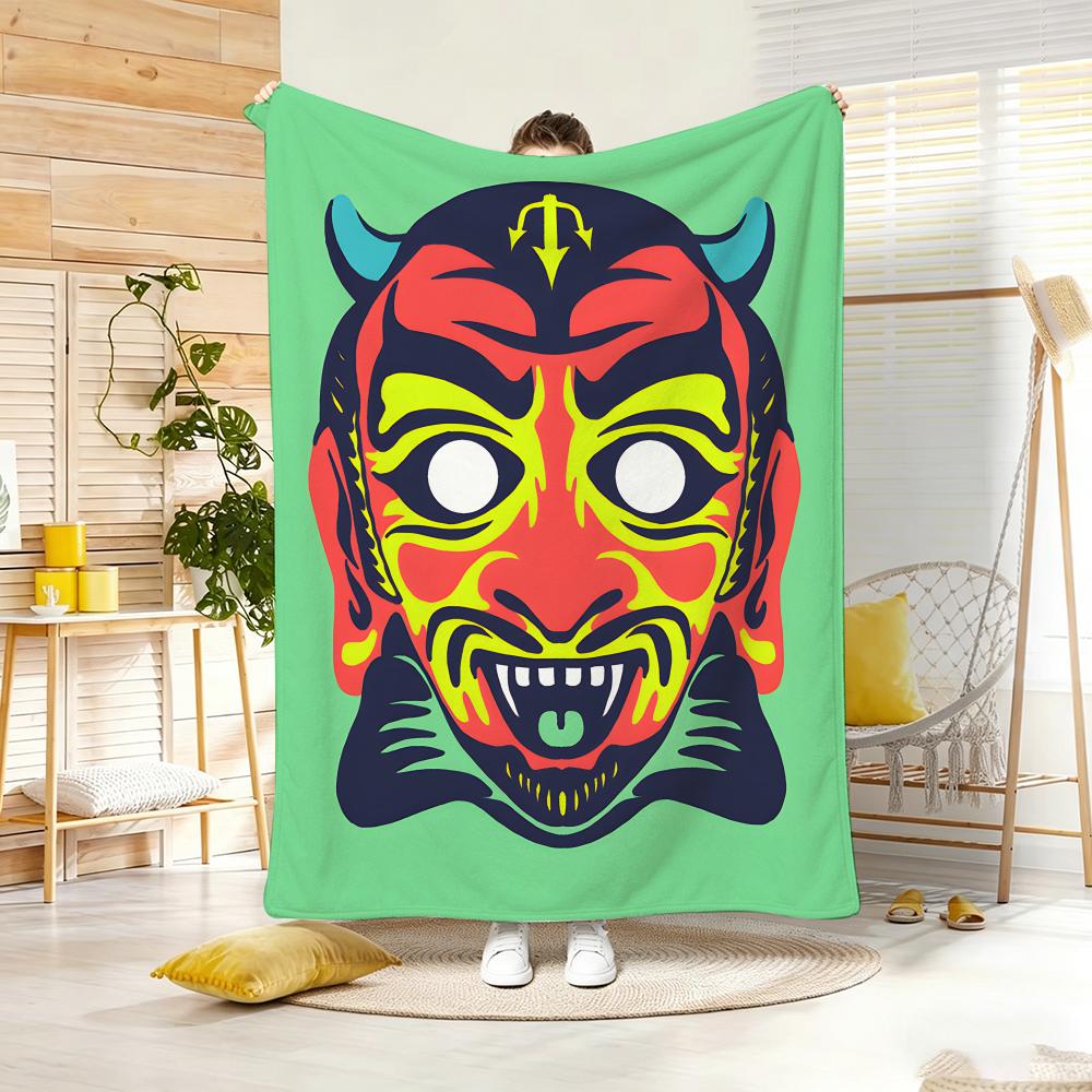 Artistic Pattern B-Beast Totem Throw Soft Warm Throw Blanket for Bedroom Living Room Bed Travel Camping Picnic Gift