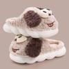 Cotton slippers women's autumn and winter outer wear cute puppy indoor home warm plush bag head thick bottom non-slip slippers