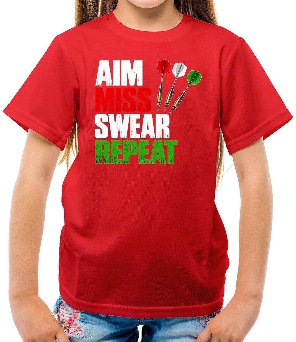 

Aim Miss Swear Repeat - T-Shirt - 180 Love Darts Funny Fathers Day 140