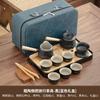 High-end complete set of Wangshan coarse pottery lifting beam pot Kung Fu tea set home office meeting guests light luxury set