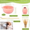 4 Pcs Matcha Whisk Set for Beginners Elegant Bamboo Japanese Matcha Tea Making Kit with Whisk Stand Scoop Bowl for Tea Lovers