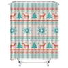 TU Winter Snowflakes Reindeer Shower Curtain Christmas Holiday Bathroom Decor Waterproof Fabric Festive Home Décor Modern Style
