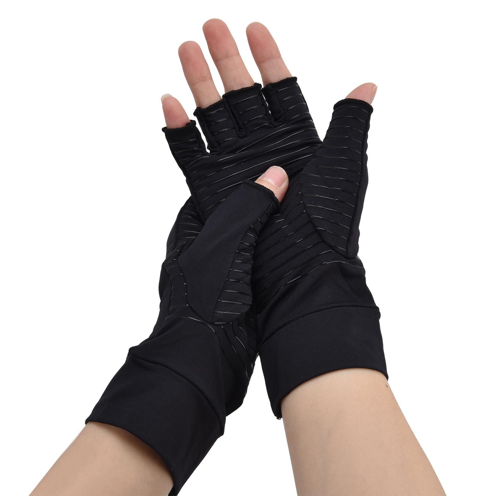 

Copper Arthritis Compression Gloves Pain Relieving Half Finger Recovery Gloves for Men WomenM M