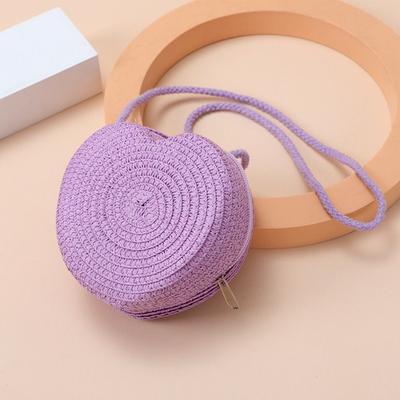 High Quality Woven Straw Shoulder Bags Cute Travel Crossbody Bag Lightweight Heart Shape Beach Bag for Children