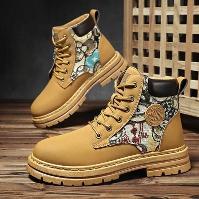 Stivali da uomo Stivali da moto alla moda stivaletti casual a collo alto di alta qualità Stivaletti alla caviglia in pelle per uomo Stivale con plateau botas
