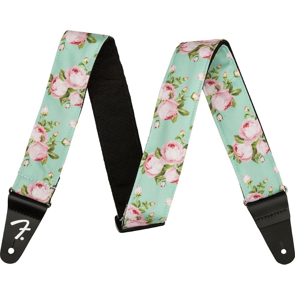Fender Floral Strap Surf Green 2 Inch Guitar Strap Made in Canada