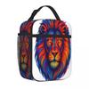 Bestselling Majestic Neon Lion Head - Vibrant Pop Art Colorful Lion Ruffled Adult Lunch Bag Family Outing School Lunch Bag