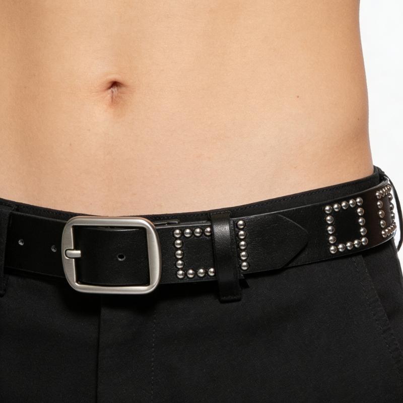 Original Punk Style Rivets Belt Unique Metal Studs for Fashion Statements in Jeans Wear with Comfortable  PU Belt