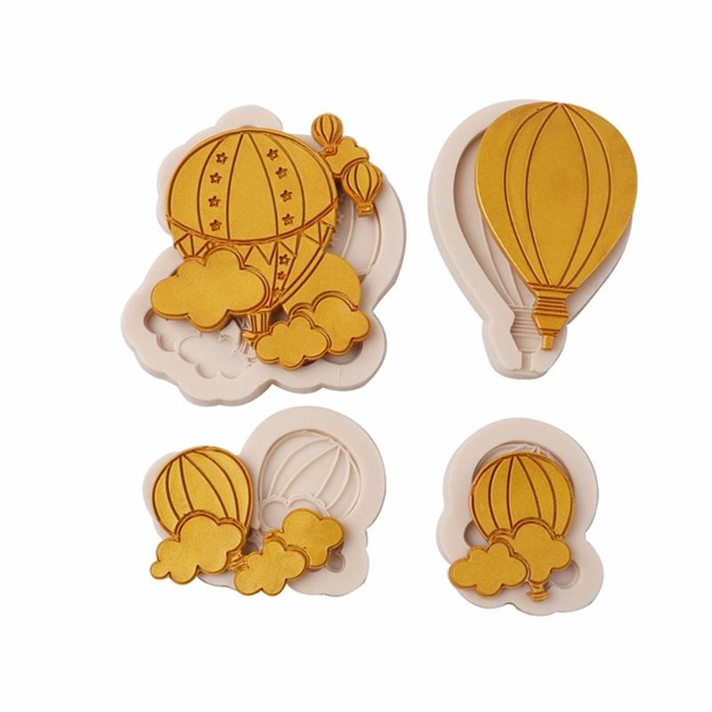 4pcs 3D Cloud Balloon Silicone Mold 3D Fondant Mold DIY Cake Resin Ornament Mold