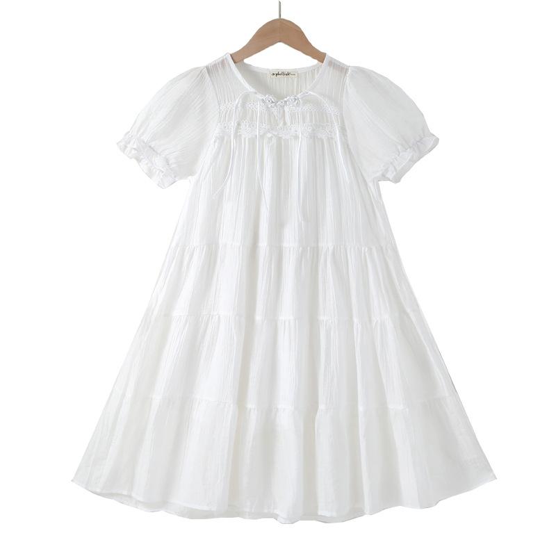 

Girls Fashionable Dress for Summer, Children s White Sweet Princess-style Dress 120cm белый