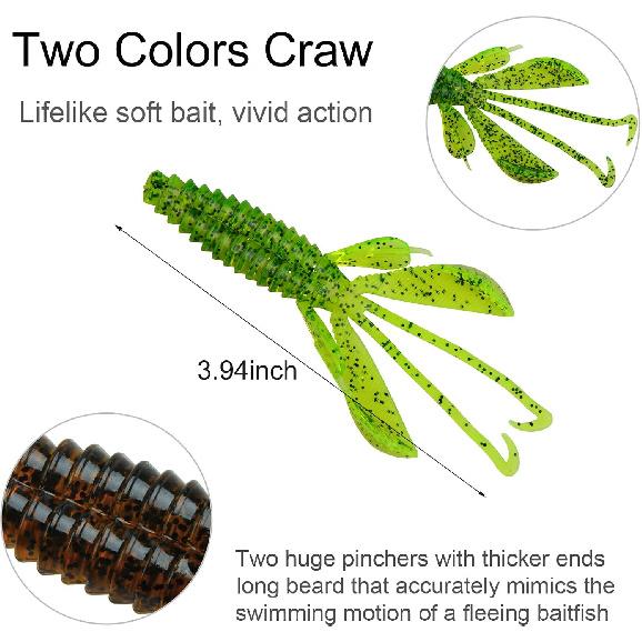 Bass Fishing Lures Kit Include Weedless Football Swim Jigs Bass Jigs, Silicone Jig Skirts, Craw Soft Plastic Worms Grub Bait Tackle Kit Fishing Lures