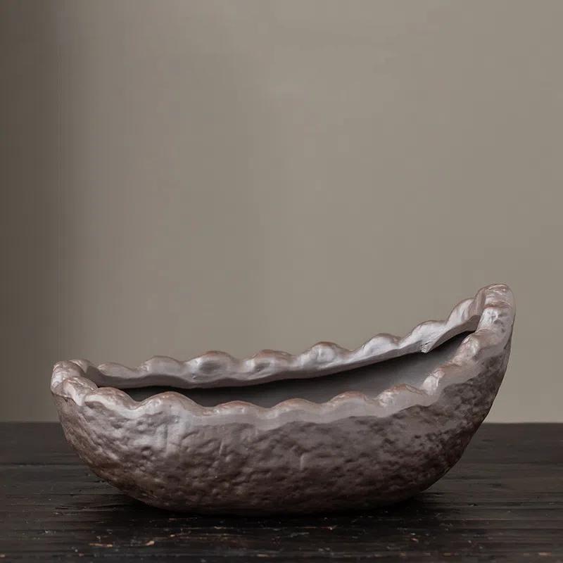 Ghiveci de flori vintage creativ de interior/exterior în formă de bonsai, mic și mare, ceramică din argilă purpurie, plantă verde, decorativ pentru masă/birou