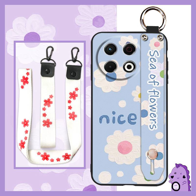 Phone Holder Fashion Design Phone Case For Tecno Spark30 Pro 4G/KL7 Wristband Soft Case Oil Painting Durable Back Cover