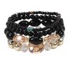 Böhmisches Perlenarmband-Set: Imitation Achat, Kristall, Strass Elastische Armbänder (4er-Set)