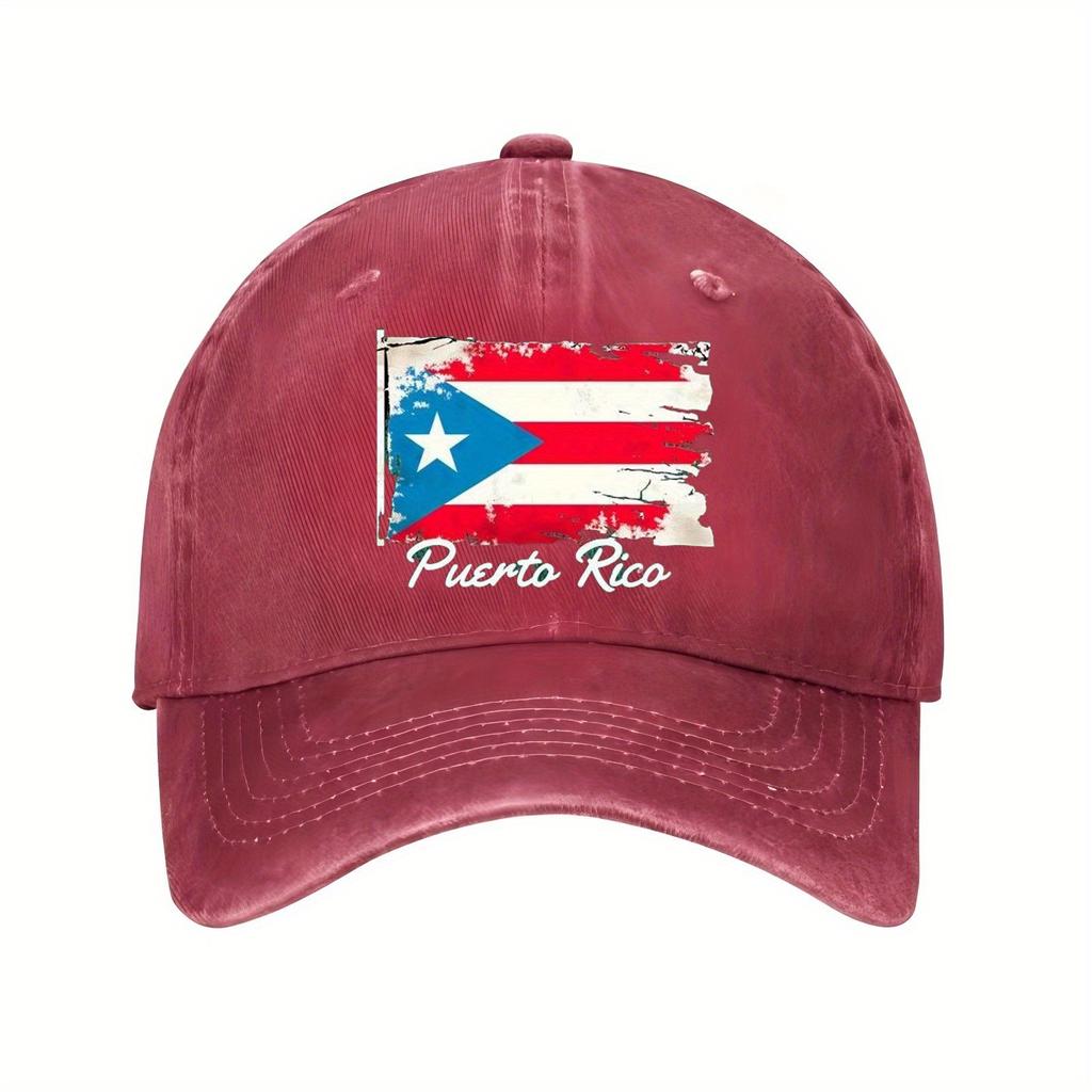 Puerto Rico Flag Distressed Baseball Cap Cotton Casual Adjustable Hat for Men Women Outdoor Sports