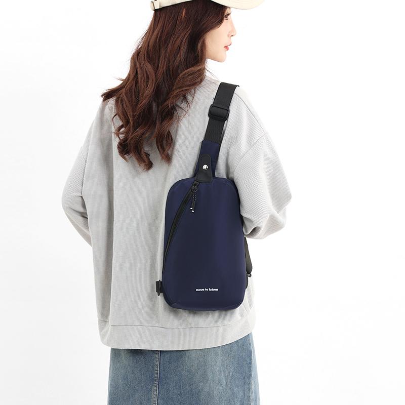 Men's Chest Bag Travel Shoulder Bag Sports Cycling Mobile Phone Bag Women's Solid Color Crossbody Bag Commuter Bag