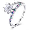 New Fashion Women's Ring Colorful CZ Stone Delicate Girls Accessories for Party Daily Wearable Statement Zircon Fancy Gift