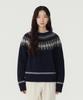 COVERNAT WOMAN Maglione Norvegese a Maglia Blu Scuro