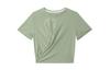 T Shirts Women's Oil Green Crew Neck Moderate Straight Fit DD4922-386