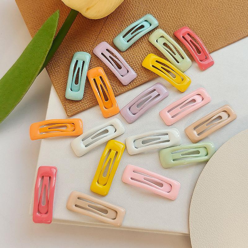 

Mini Square Clip 3cm Sweet BB Clip Candy Color Summer Children s Broken Hair Macaron Color Side Clip Hairpin Hair Accessories Color Mixing-3.2cm
