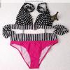 Chic And Sexy Women Swimwear Bathing Suit With Dotted Fringe And Stripe Design